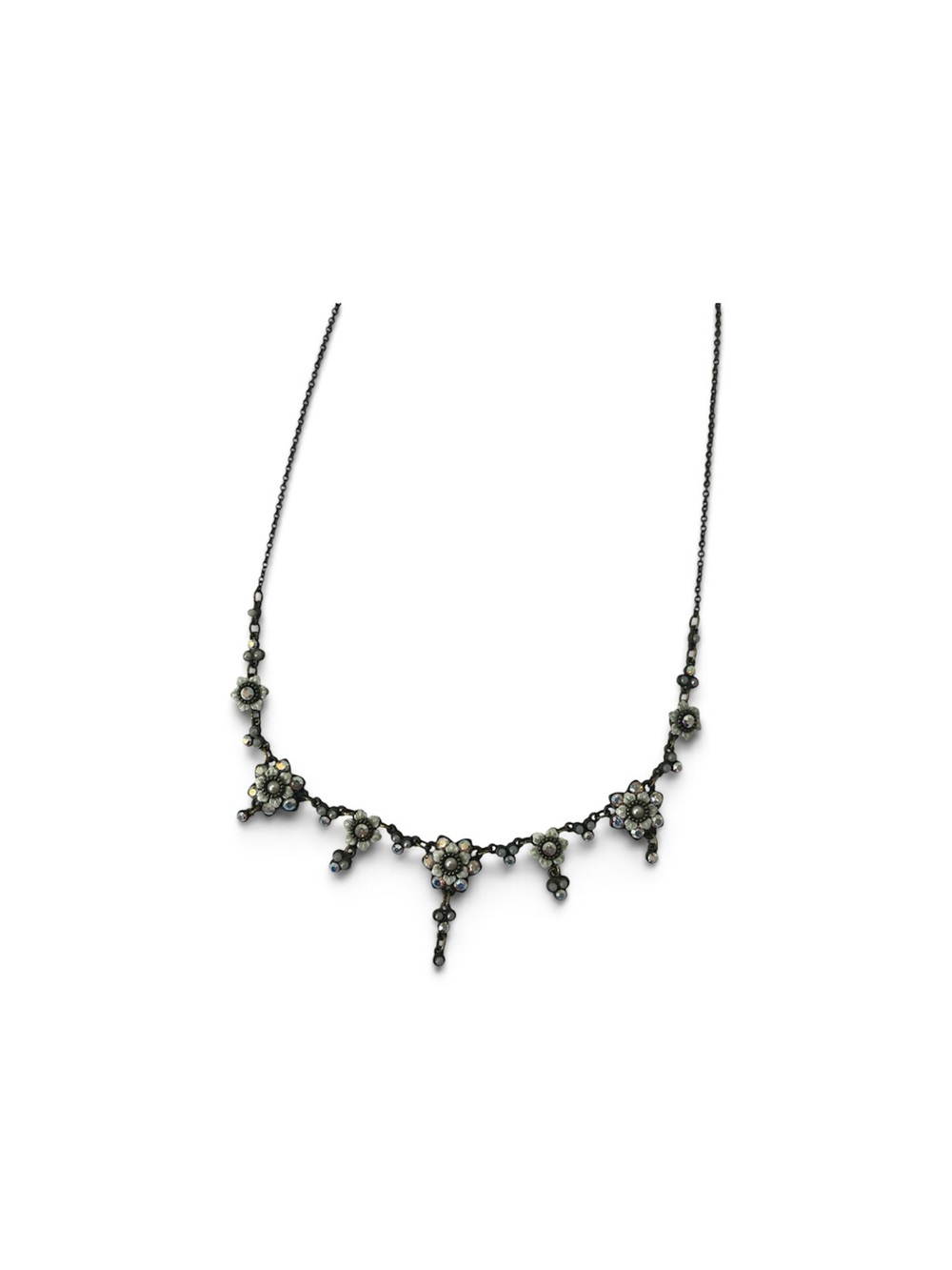 Michael Negrin- Floral Crystal Necklace - Iridescent White